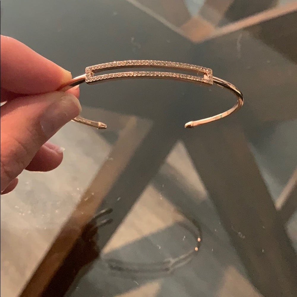 Stella & Dot Pave Rectangular Cuff - rose gold